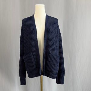 American Eagle Outfitters Navy Open-Front Cardigan
